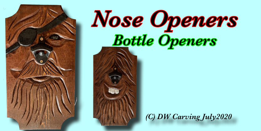 bottle opener with a fun face carved into the wood and the nose is a cast iron bottle opener, Craft beer bottle opener, perfect for a breweries near me